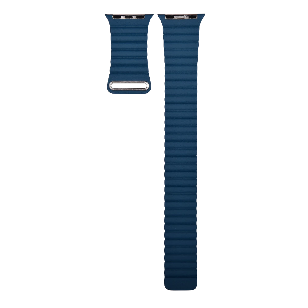 Mywatchband Blauw leren Apple Watch bandje met magneetsluiting