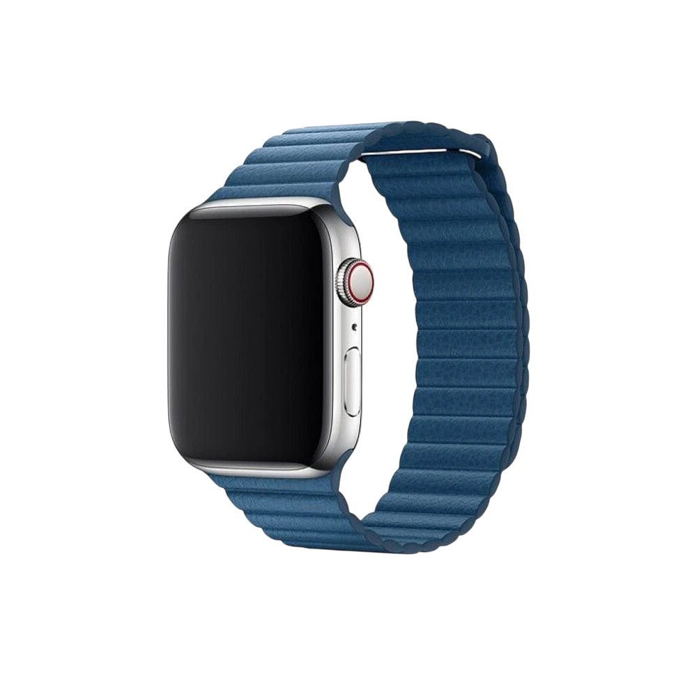 Mywatchband Blauw leren Apple Watch bandje met magneetsluiting