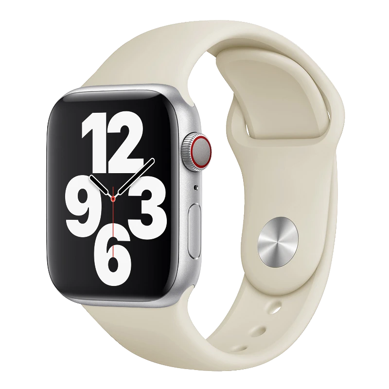 Mywatchband Apple Watch sportbandje in crèmewit siliconen, 38-41mm, comfortabel en sportief