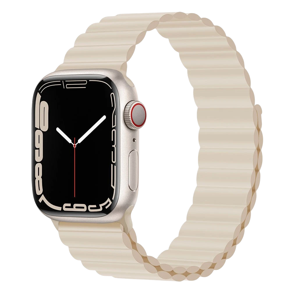 Mywatchband Apple Watch sportbandje in starlight siliconen met magneetsluiting, 38-41mm