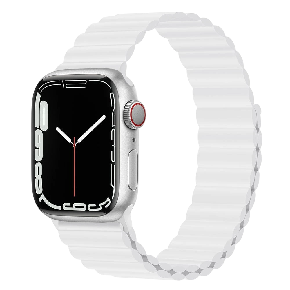 Mywatchband wit siliconen Apple Watch sportbandje met magneetsluiting, geschikt voor dagelijks gebruik en sport.
