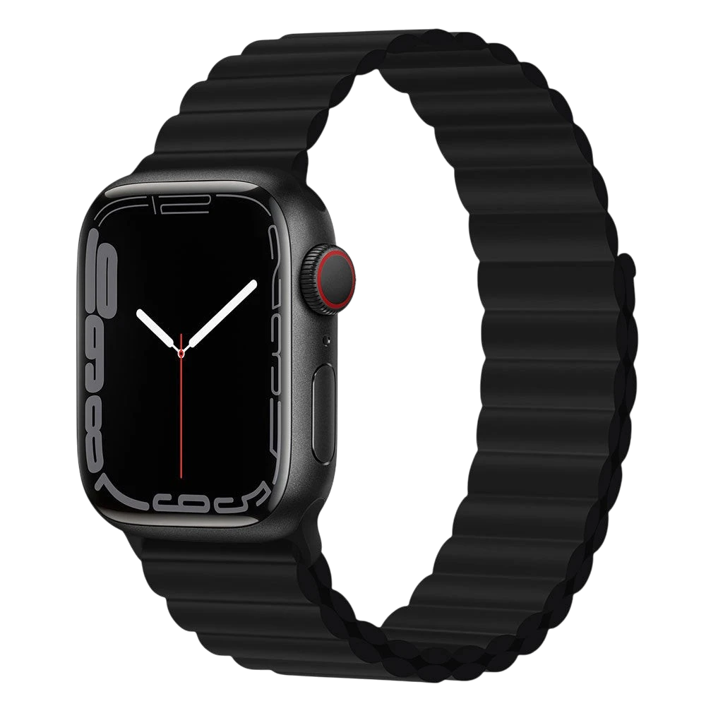 Mywatchband Zwart siliconen Apple Watch sportbandje met magneetsluiting