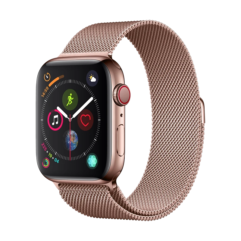 MywatchbandHere stalen Milanese Apple Watch bandje in roségoud met magnetische sluiting